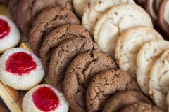 Cookies assorted on tray for Holiday winter season concept.  Baking and cooking ideas.