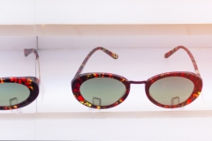 Sunglasses on display for beauty and apparel.